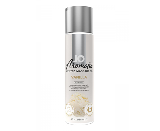 Массажное масло JO Aromatix Massage Oil Vanilla с ароматом ванили - 120 мл., фото 