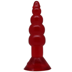 Гелевая анальная ёлочка - 17 см., Цвет: красный, фото 