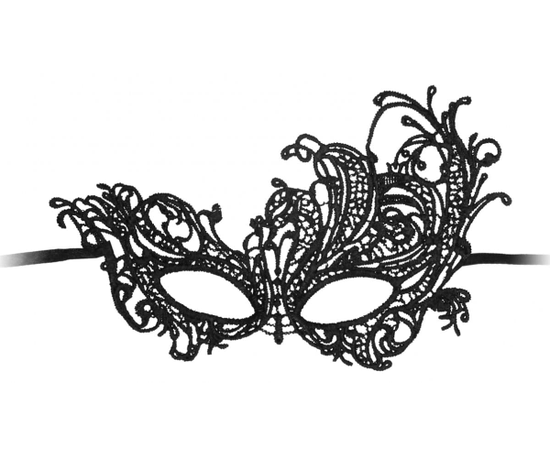 Черная кружевная маска ручной работы Royal Black Lace Mask, Цвет: черный, фото 