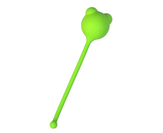 Зеленый силиконовый вагинальный шарик A-Toys с ушками, фото 