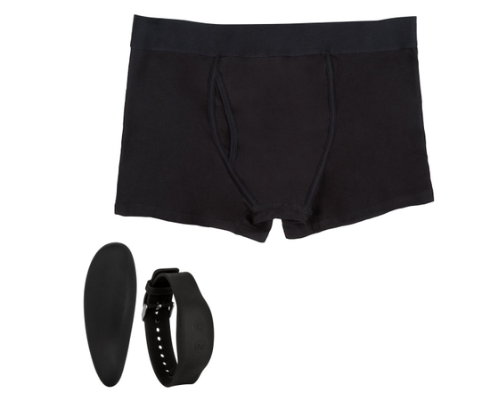 Трусы-боксеры с вибромассажером Remote Control Panty Set, Цвет: черный, Размер: L-XL, фото 