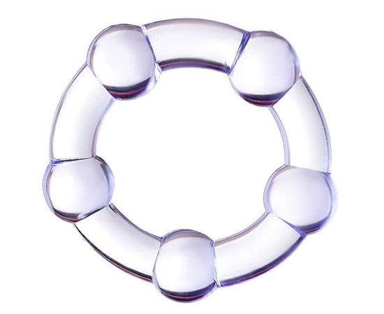 Фиолетовое эрекционное кольцо на пенис с бусинами, фото 