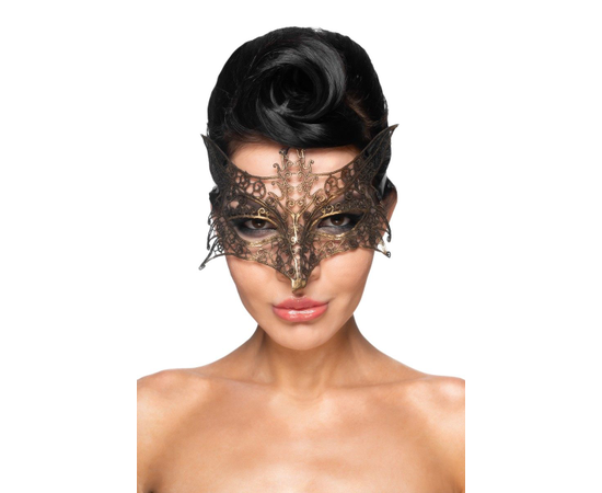 Золотистая карнавальная маска "Шератан", Цвет: золотистый, фото 