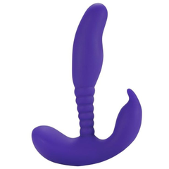 Фиолетовый стимулятор простаты Anal Pleasure Dual Vibrating Prostate Stimulator - 13,5 см., фото 
