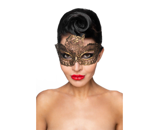 Золотистая карнавальная маска "Этамин", Цвет: золотистый, фото 