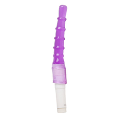 Фиолетовый анальный вибратор с рёбрышками - 23 см., фото 