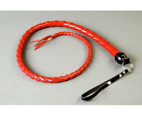 Красная однохвостная лакированная плеть - 60 см., фото 