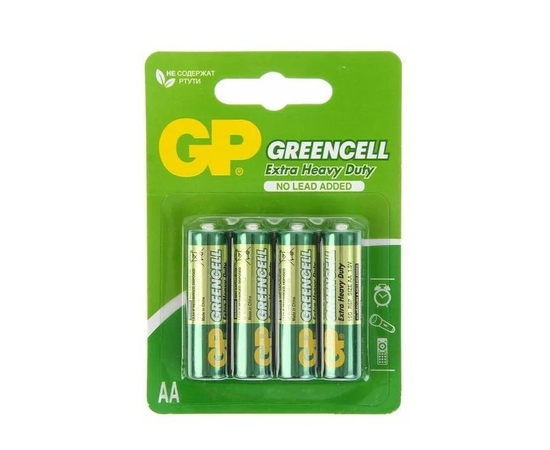 Батарейки солевые GP GreenCell AA/R6G - 4 шт., фото 