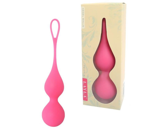 Матовые розовые вагинальные шарики Кегеля Layla Peonia, Цвет: розовый, фото 