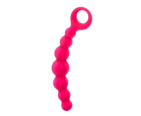 Розовый анальный стимулятор с ручкой-кольцом, фото 