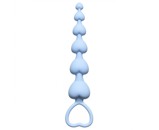 Анальная цепочка Lola Toys Heart's Beads Blue - 18 см., Цвет: голубой, фото 