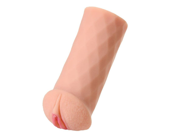Телесный мастурбатор-вагина ELEGANCE с ромбами по поверхности, фото 