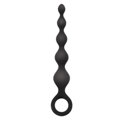 Чёрная анальная цепочка Perles D Lux Short - 16,5 см., фото 