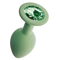 Анальная пробка с кристаллом Gamma - 8,1 см., Длина: 7.20, Цвет: салатовый, Дополнительный цвет: Зеленый, фото 