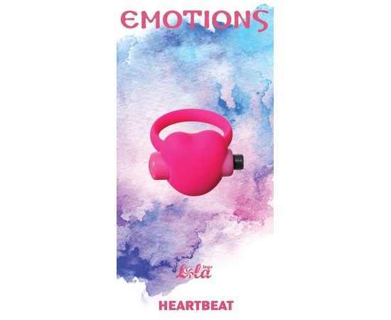 Розовое эрекционное виброколечко Emotions Heartbeat, фото 