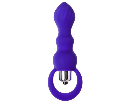Фиолетовая анальная вибровтулка Curvy - 14 см., фото 