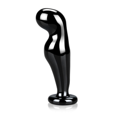 Чёрный стеклянный массажёр простаты - 12,5 см., фото 