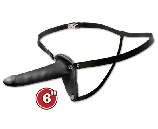 Женский тонкий страпон Beginners Penetrix Strap-on - 15 см., Цвет: черный, фото 