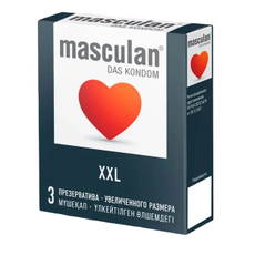 Презервативы увеличенного размера Masculan XXL, Длина: 19.50, Объем: 3 шт., фото 