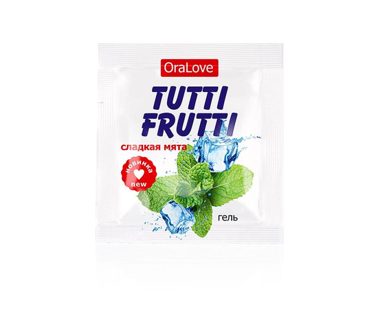 Пробник гель-смазки Tutti-frutti со вкусом мяты - 4 гр., фото 