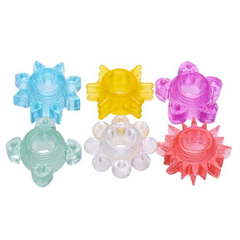Набор из 6 разноцветных эрекционных колец Enhance 6 Piece Cock Ring Set, фото 