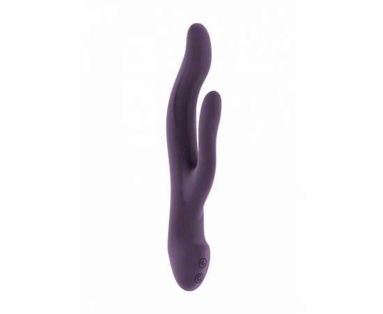 Фиолетовый вибратор Keira с клиторальным отростком - 21,3 см., фото 