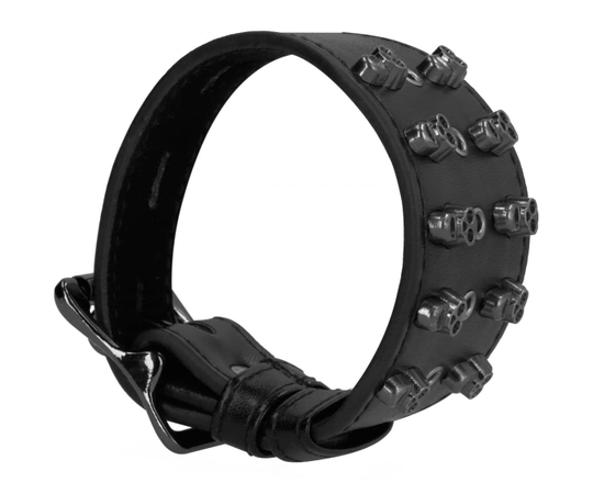 Черный браслет с металлическими заклепками, Цвет: черный, фото 
