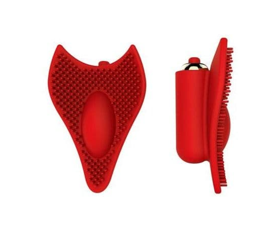 Красный клиторальный стимулятор с шипиками - 7,5 см., фото 