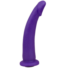 Фиолетовая гладкая изогнутая насадка-плаг - 20 см., фото 