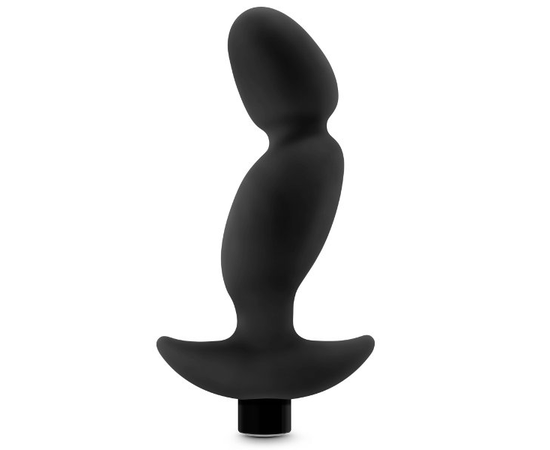 Черный анальный вибратор Silicone Vibrating Prostate Massager 04 - 16,5 см., фото 
