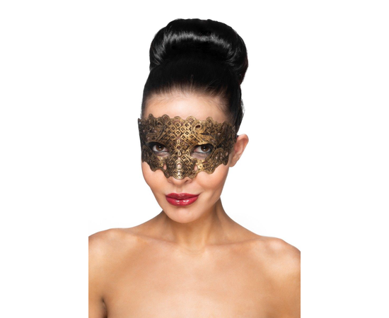 Золотистая карнавальная маска "Каус", Цвет: золотистый, фото 