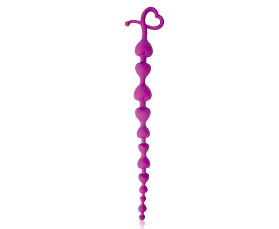 Фиолетовая анальная цепочка с ограничителем - 28 см., фото 