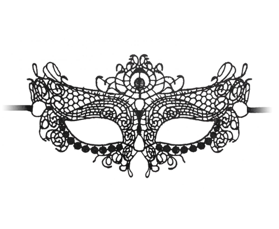 Черная кружевная маска на глаза Queen Black Lace Mask, Цвет: черный, фото 
