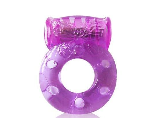 Фиолетовое эрекционное виброкольцо с бабочкой, фото 