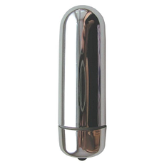 Серебристая гладкая пуля с вибрацией - 6,4 см., фото 