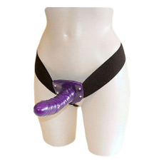 Фиолетовый женский страпон на эластичных ремешках - 16 см., Цвет: фиолетовый, фото 