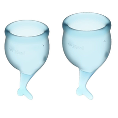 Набор менструальных чаш Satisfyer Feel secure Menstrual Cup, Цвет: голубой, фото 