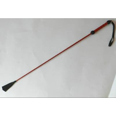 Длинный плетеный стек с красной лаковой ручкой - 85 см., фото 
