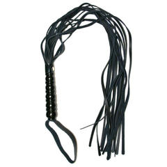 Черная многохвостовая плеть с ручкой - 82 см., фото 