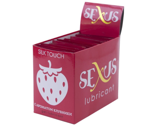 Набор из 50 пробников увлажняющей гель-смазки с ароматом клубники Silk Touch Stawberry  по 6 мл. каждый, фото 