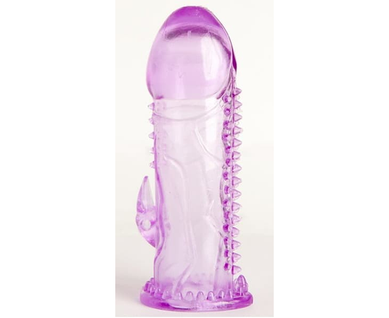 Фиолетовая гелевая насадка с шипами - 13 см., фото 