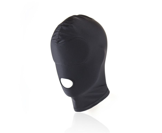 Черный текстильный шлем с прорезью для рта, фото 