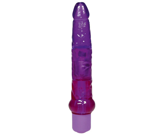 Фиолетовый гелевый анальный вибратор - 17 см., фото 