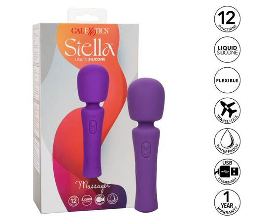 Фиолетовый ванд Stella Liquid Silicone Massager - 17,25 см., фото 