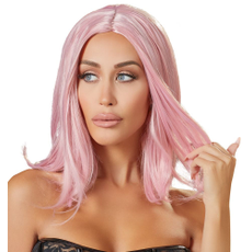 Розовый парик с прямыми волосами, фото 