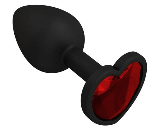 Черная силиконовая пробка с красным кристаллом - 7,3 см., фото 