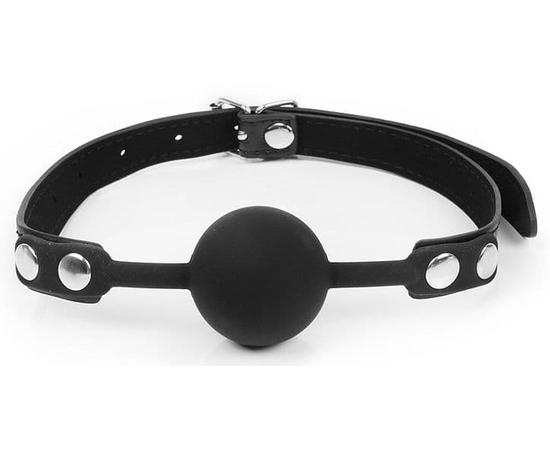 Черный кляп-шарик с регулируемым ремешком, фото 