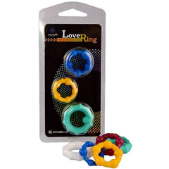 Набор из 3 цветных эрекционных колец Love Ring, фото 