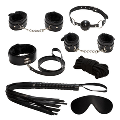 Эротический набор БДСМ из 7 предметов в черном цвете, фото 