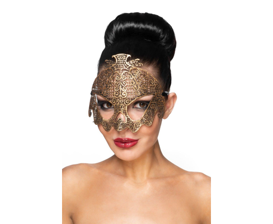 Золотистая карнавальная маска "Нави", Цвет: золотистый, фото 